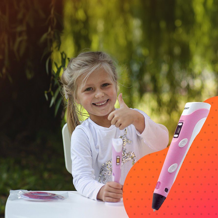 Умная 3D-ручка c LCD дисплеем и набором пластика