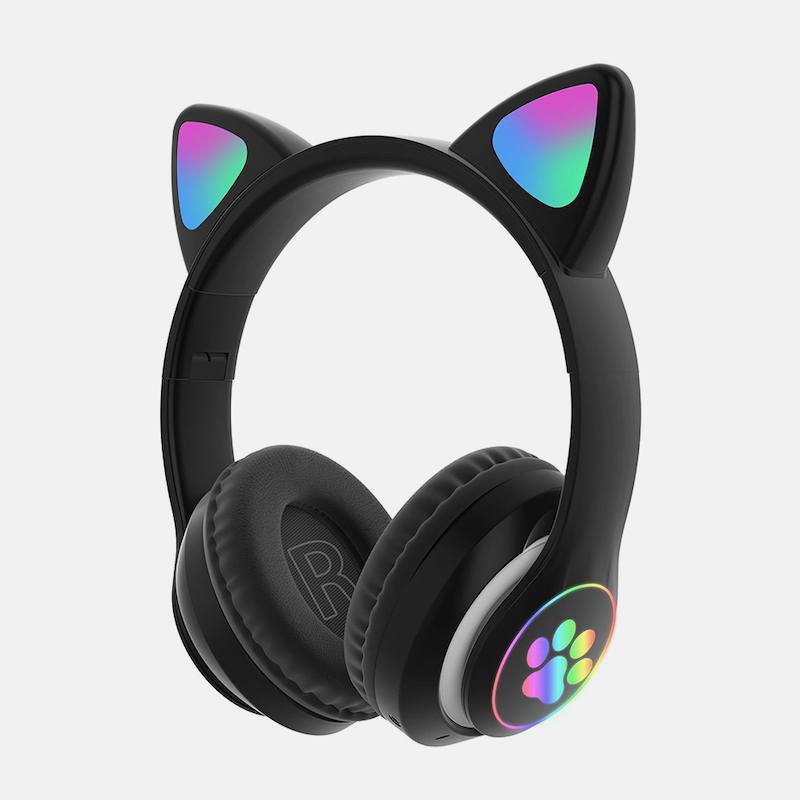 Беспроводные LED наушники с кошачьими ушками