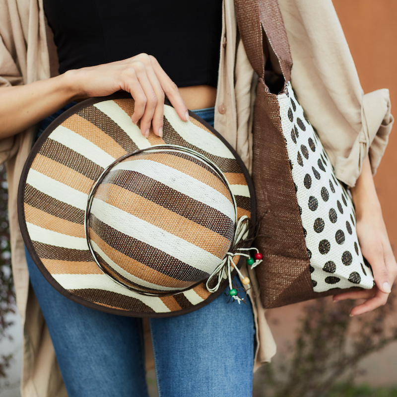 Пляжная сумка со шляпкой