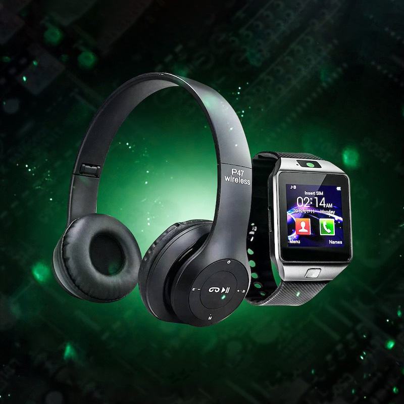Беспроводные Bluetooth наушники P47 + Умные часы Smart Watch DZ09
