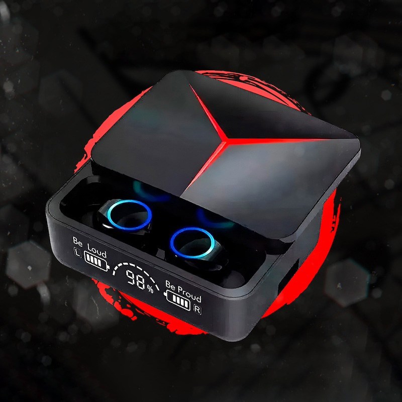 Беспроводные наушники M90 с микрофоном и станцией-кейсом с PowerBank