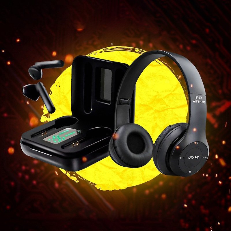 Беспроводные наушники TWS L12 + Беспроводные Bluetooth наушники P47