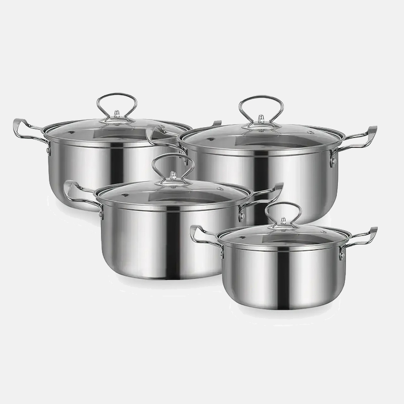 Набор кастрюль из нержавеющей стали UNIQUE с крышками 4 штуки