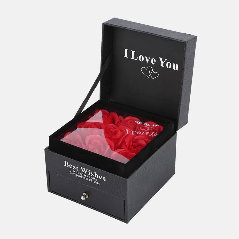 Подарочный набор с розами из мыла ручной работы + Булатный набор с фианитами 4 в 1