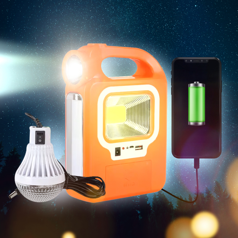 Фонарь аккумуляторный 6399-А на солнечной батарее с PowerBank + LED лампа