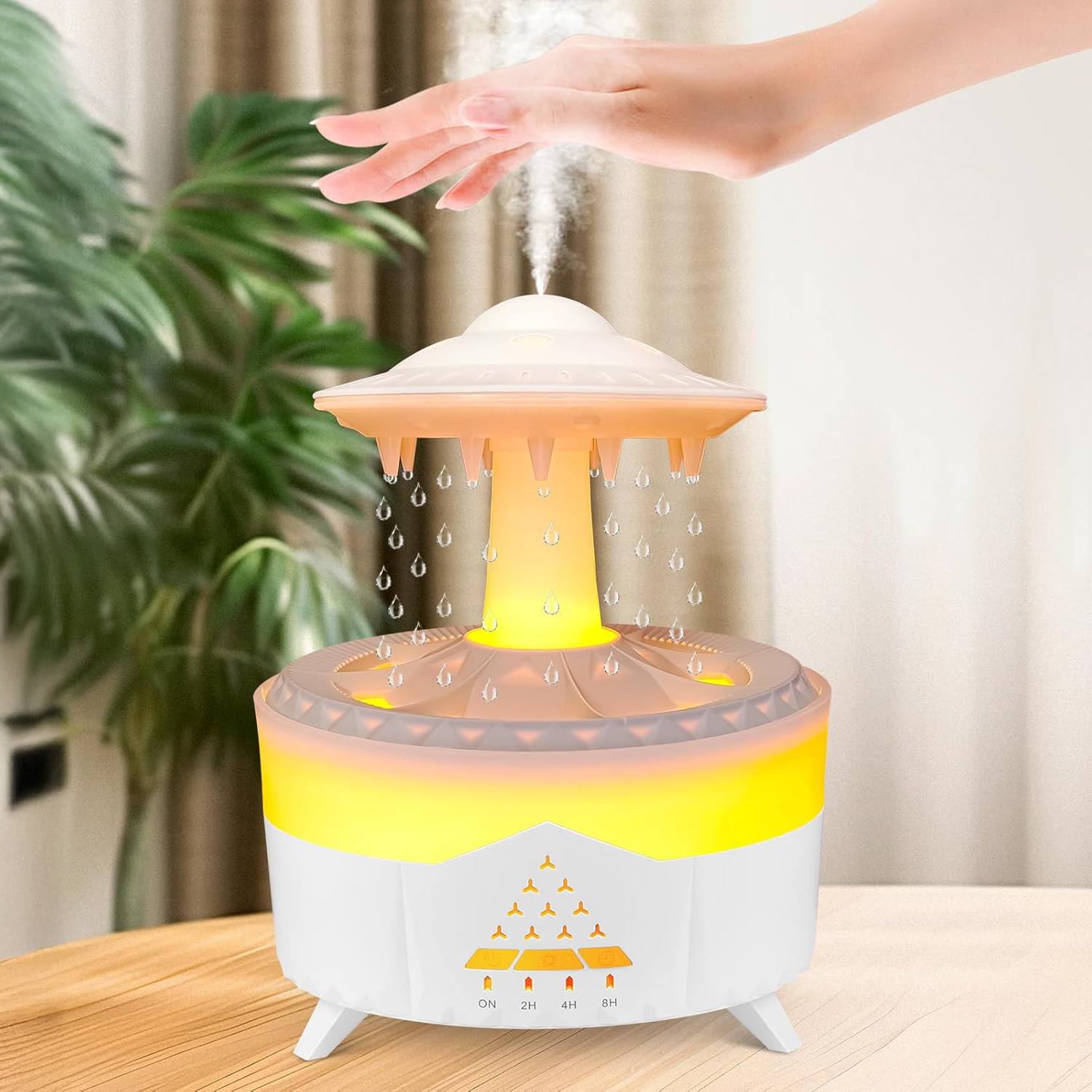 Портативный увлажнитель воздуха 3 в 1 для ароматерапии с дождевым облаком